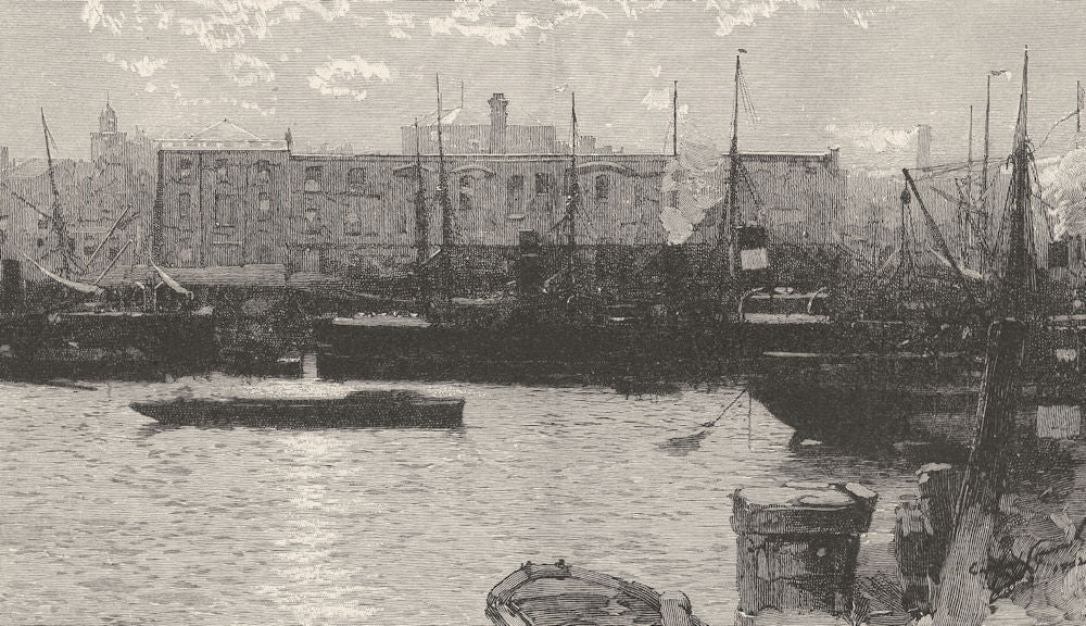 LONDON. In the Pool 1901 old antique vintage print picture